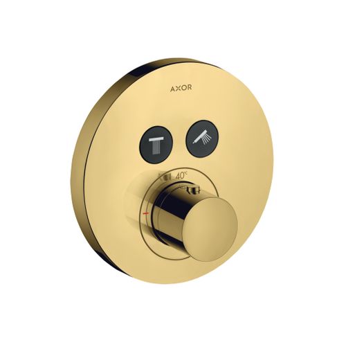 AXOR-HG-AXOR-ShowerSolutions-Thermostat-Unterputz-rund-fuer-2-Verbraucher-Polished-Gold-Optic-36723990 gallery number 1